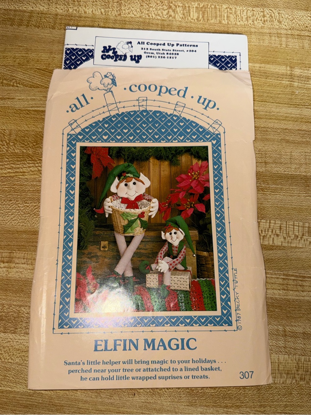 1987 All Cooped Up 'Elfin Magic' doll sewing Holiday Pattern gift Christmas